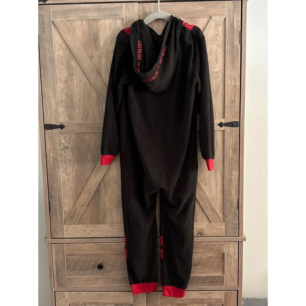 Harry Potter Gryffindor Kids Fleece Hooded Union Suit Pajamas Black Red S 6/7